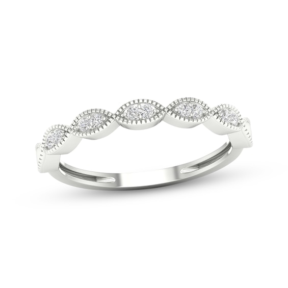Previously Owned Lab-Grown Diamonds Anniversary Band 1/15 ct tw Round-cut 10K White Gold