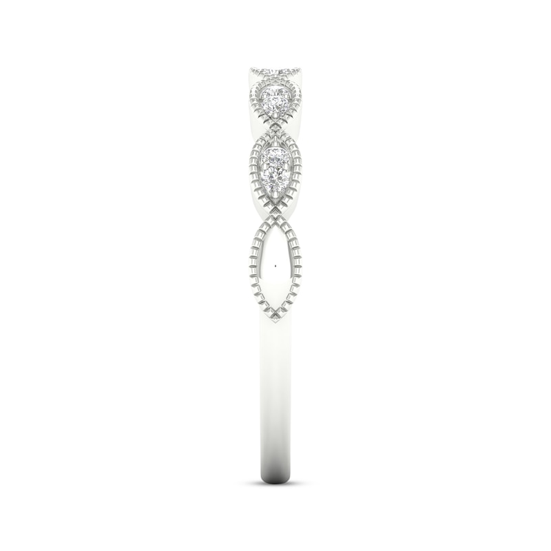 Main Image 3 of Previously Owned  Lab-Grown Diamonds Anniversary Band 1/15 ct tw Round-cut 10K White Gold