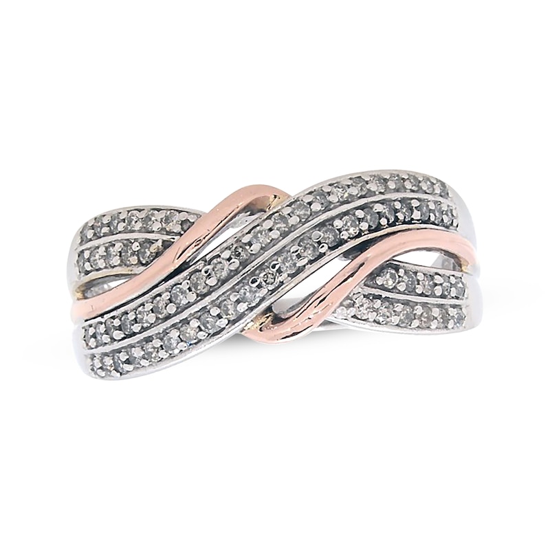 Main Image 1 of Previously Owned Diamond Crossover Ring 1/2 ct tw 10K Two-Tone Gold
