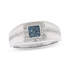 Thumbnail Image 1 of Previously Owned Men's Blue & White Diamond Wedding Band 1/3 ct tw 10K White Gold