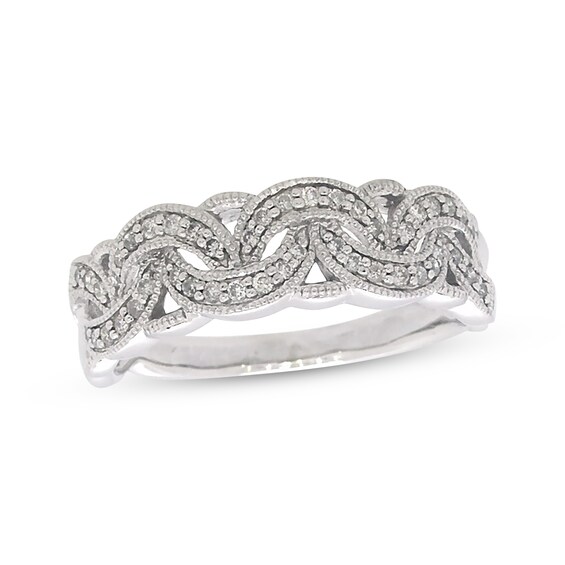 Previously Owned Diamond Swirl Ring 1/5 ct tw 10K White Gold