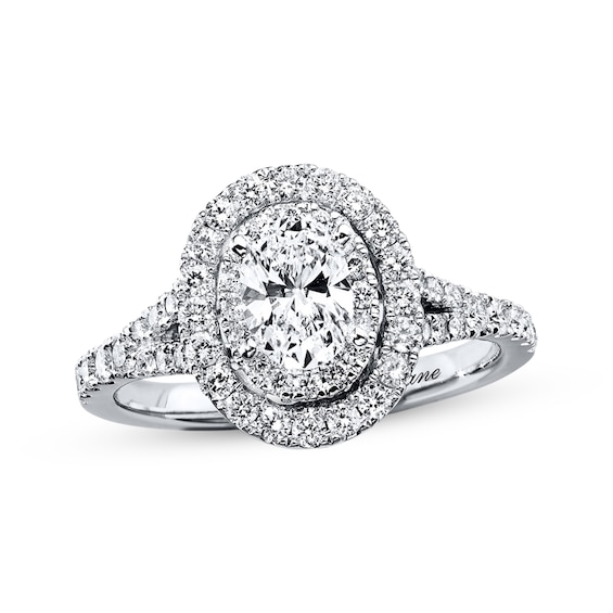 Previously Owned Neil Lane Oval-Cut Diamond Engagement Ring 1 ct tw 14K White Gold Size 9