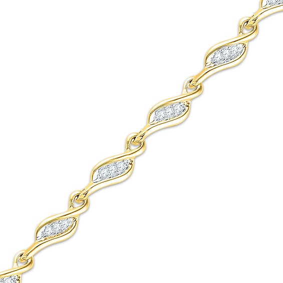 Previously Owned Diamond Bracelet 1/2 ct tw Round-cut 10K Yellow Gold 7"