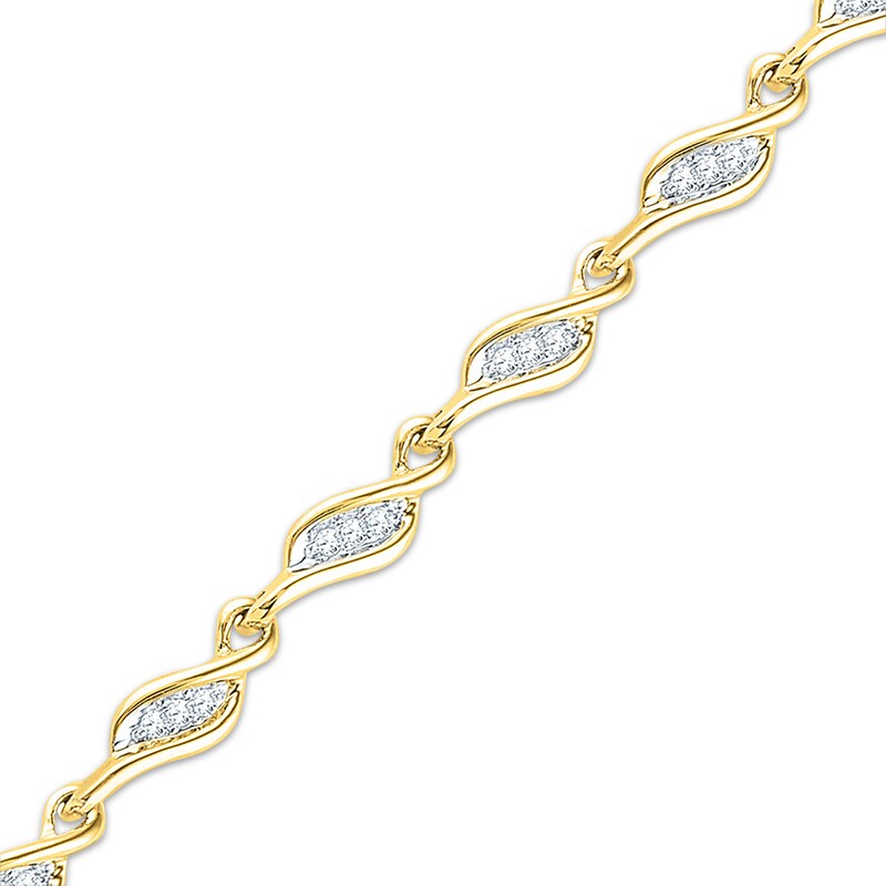Main Image 1 of Previously Owned Diamond Bracelet 1/2 ct tw Round-cut 10K Yellow Gold 7&quot;