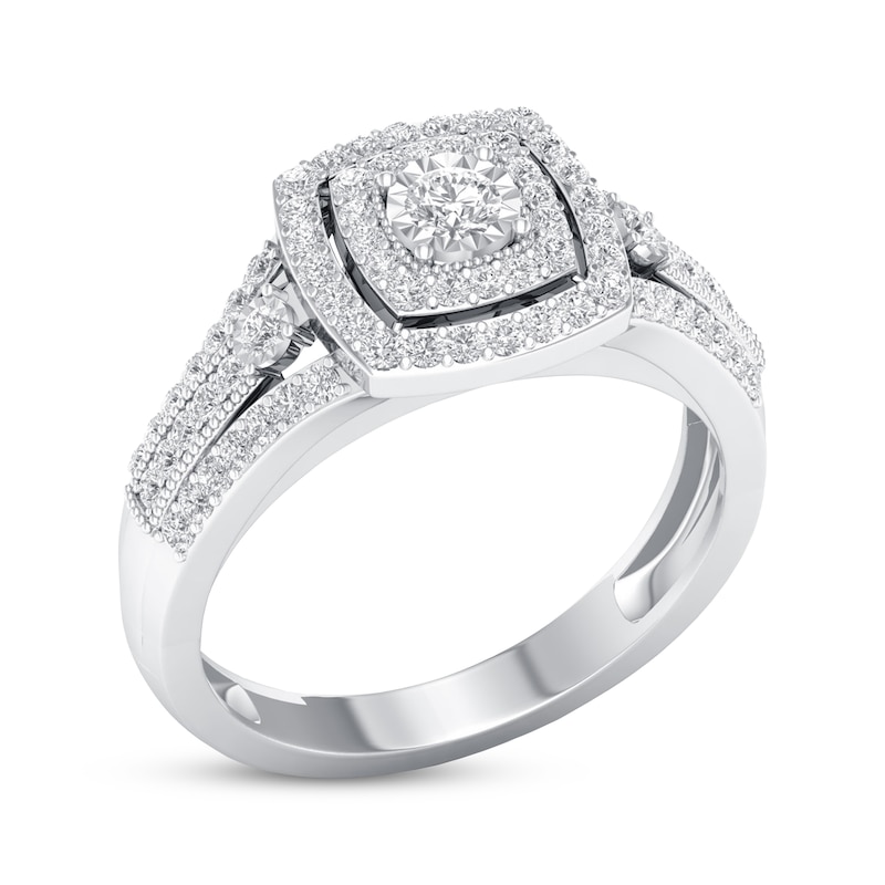 Main Image 2 of Previously Owned Diamond Engagement Ring 3/8 ct tw Round-cut 10K White Gold Size 7