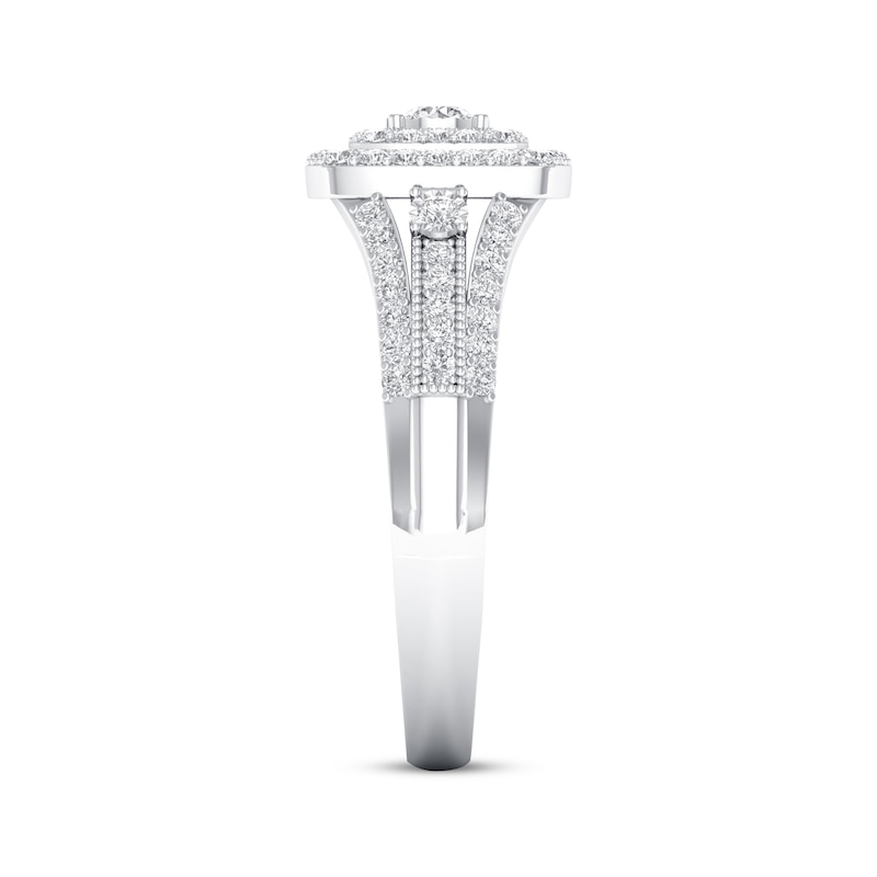 Main Image 3 of Previously Owned Diamond Engagement Ring 3/8 ct tw Round-cut 10K White Gold Size 7