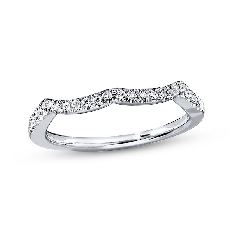 Main Image 1 of Previously Owned Diamond Wedding Band 1/8 ct tw Round-cut 14K White Gold Size 5