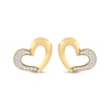 Thumbnail Image 1 of Previously Owned Diamond Heart Stud Earrings 1/10 ct tw 10K Yellow Gold