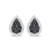 Thumbnail Image 2 of Previously Owned Black & White Diamond Stud Earrings 5/8 ct tw Sterling Silver