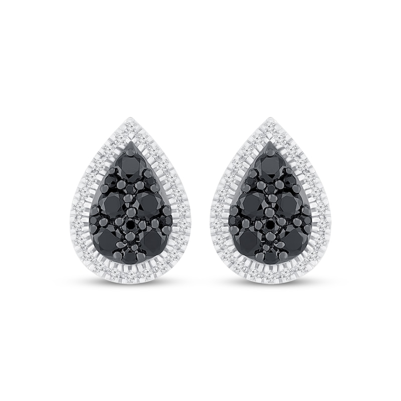 Main Image 2 of Previously Owned Black & White Diamond Stud Earrings 5/8 ct tw Sterling Silver