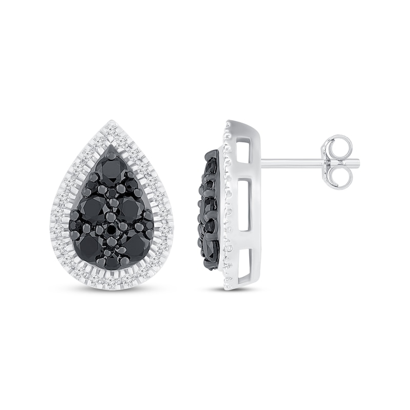 Main Image 3 of Previously Owned Black & White Diamond Stud Earrings 5/8 ct tw Sterling Silver