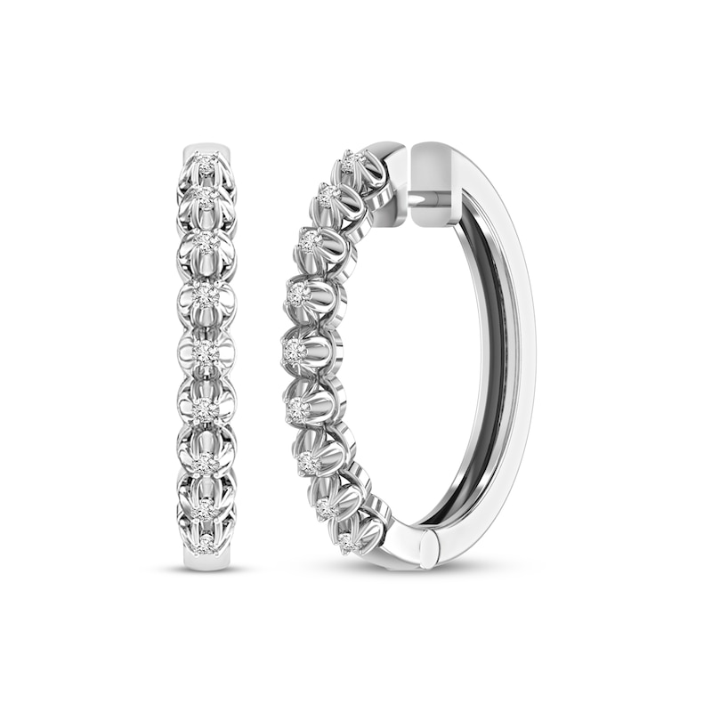 Main Image 1 of Previously Owned Diamond Hoop Earrings 1/4 ct tw 10K White Gold
