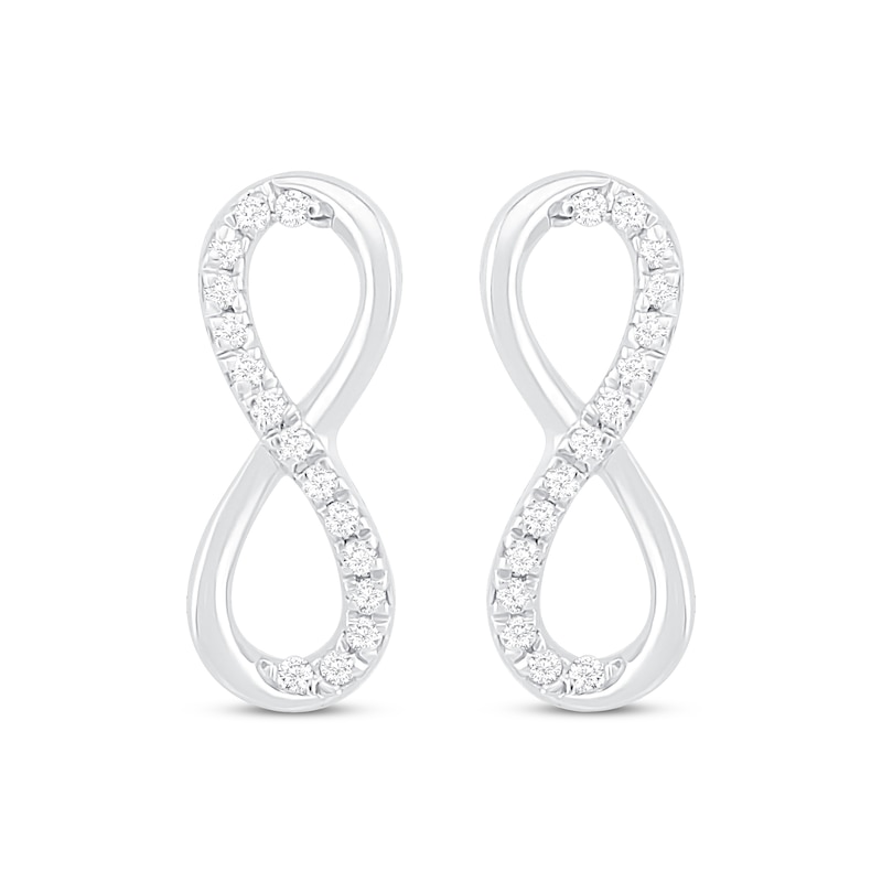 Main Image 2 of Previously Owned Diamond Infinity Dangle Earrings 1/10 ct tw 10K White Gold