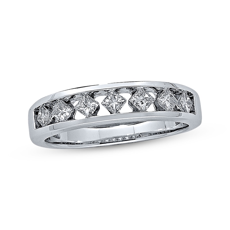 Main Image 1 of Previously Owned Diamond Anniversary Band 1/2 ct tw Princess-cut 14K White Gold