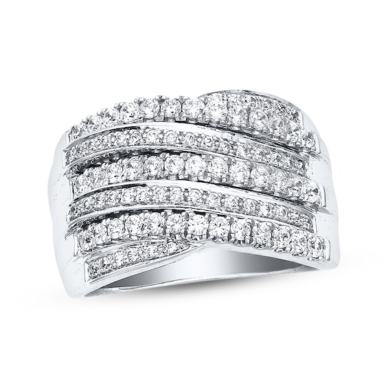 Previously Owned Diamond Anniversary Band 1 ct tw Round-cut 14K White Gold Size 7