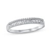 Thumbnail Image 1 of Previously Owned Diamond Anniversary Ring 1/4 ct tw Round/Baguette 10K White Gold Size 7