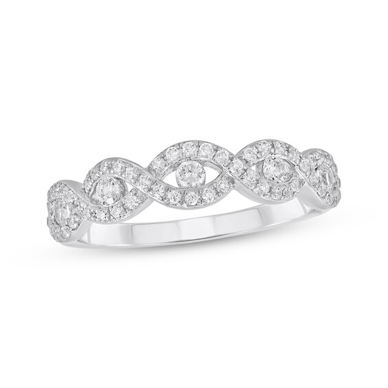 Previously Owned Diamond Anniversary Ring 1/2 ct tw Round-cut 14K White Gold