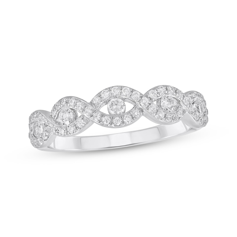 Main Image 1 of Previously Owned Diamond Anniversary Ring 1/2 ct tw Round-cut 14K White Gold