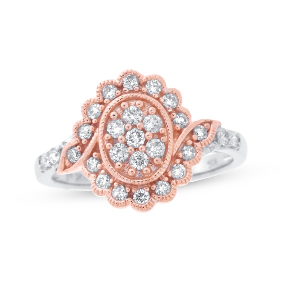 Previously Owned Diamond Ring 1/2 ct tw 10K Rose Gold & Sterling Silver