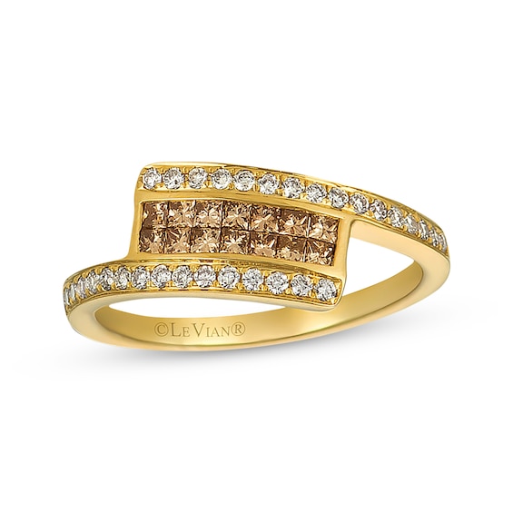 Previously Owned Le Vian Chocolate & Nude Diamond Ring 1/2 ct tw 14K Honey Gold