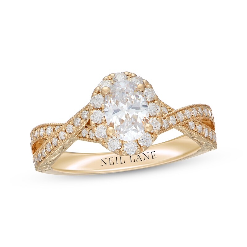 Main Image 1 of Previously Owned Neil Lane Diamond Engagement Ring 1-1/4 ct tw Oval-cut 14K Yellow Gold