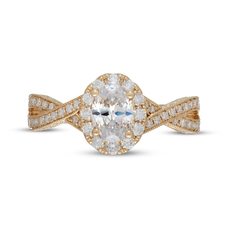 Main Image 3 of Previously Owned Neil Lane Diamond Engagement Ring 1-1/4 ct tw Oval-cut 14K Yellow Gold