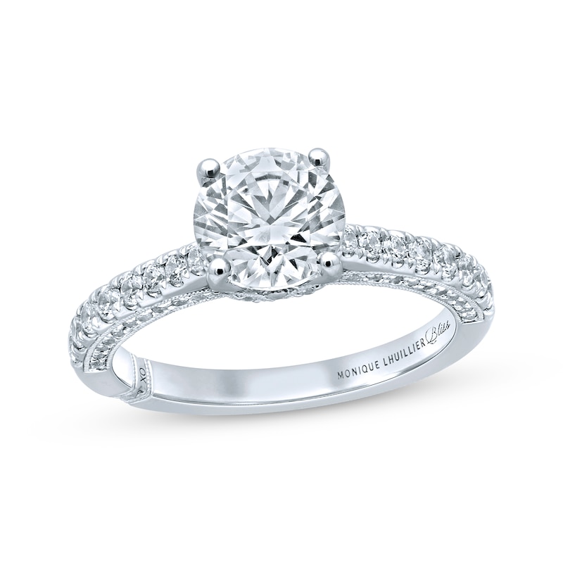 Main Image 1 of Previously Owned Monique Lhuillier Bliss Diamond Engagement Ring 1 7/8 ct tw Round-cut 18K White Gold