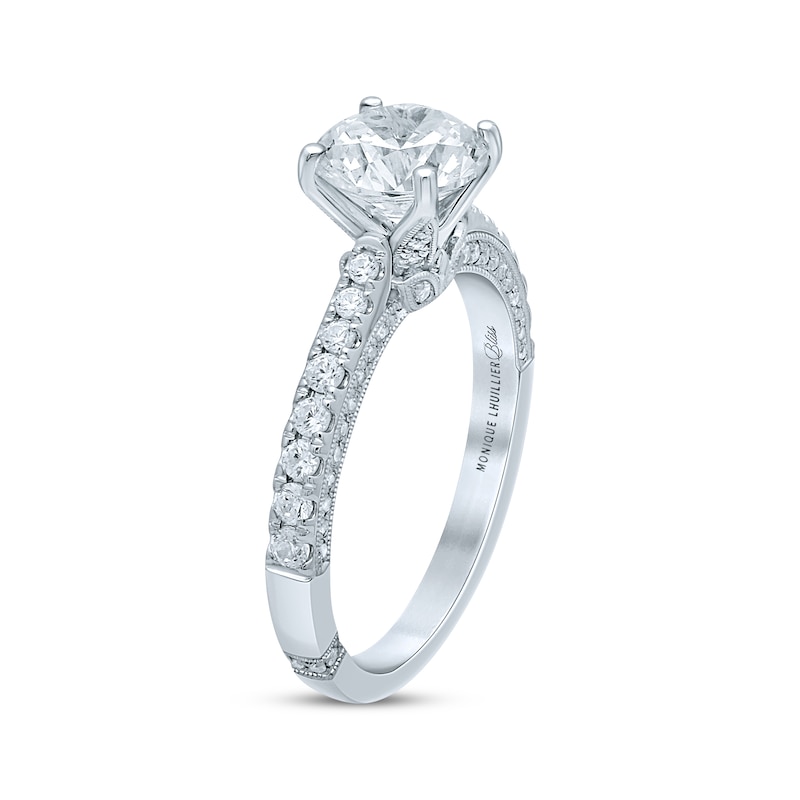 Main Image 2 of Previously Owned Monique Lhuillier Bliss Diamond Engagement Ring 1 7/8 ct tw Round-cut 18K White Gold