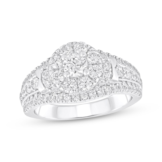 Previously Owned Diamond Halo Engagement Ring 1-1/2 ct tw 14K White Gold