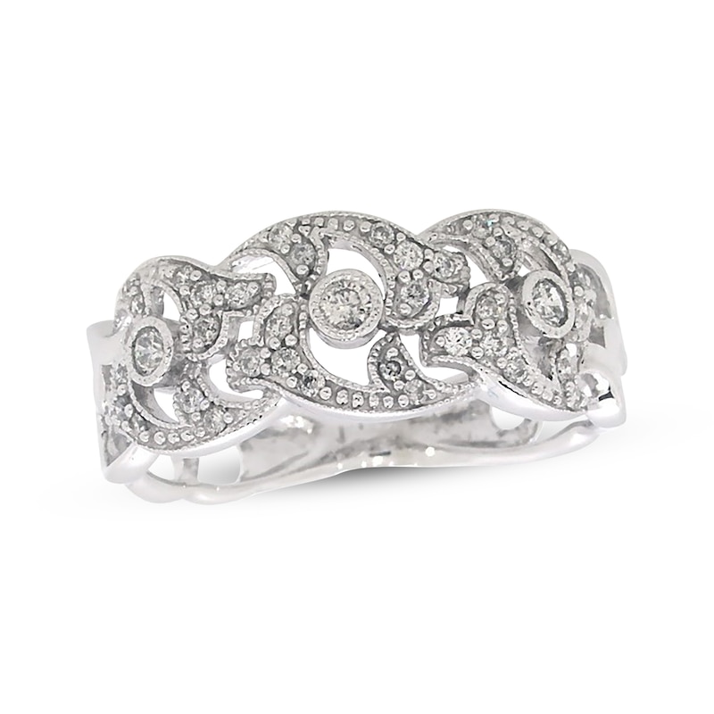 Main Image 1 of Previously Owned Diamond Openwork Ring 1/4 ct tw 10K White Gold