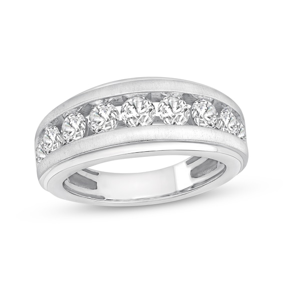 Previously Owned Men's Diamond Wedding Band 2 ct tw Round-cut 10K White Gold
