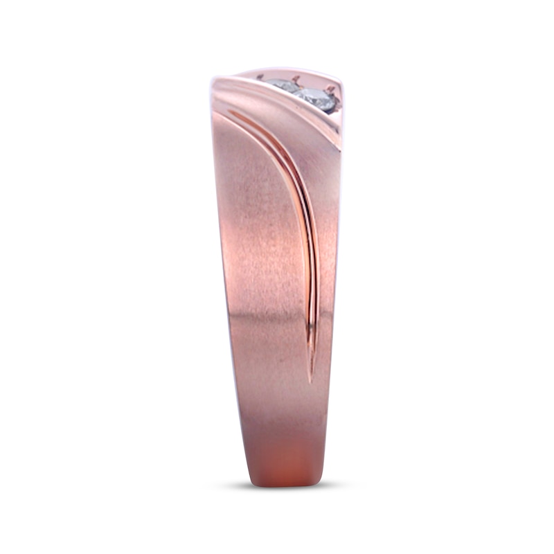 Main Image 2 of Previously Owned Men's Diamond Wedding Band 1/5 ct tw Round-cut 10K Rose Gold