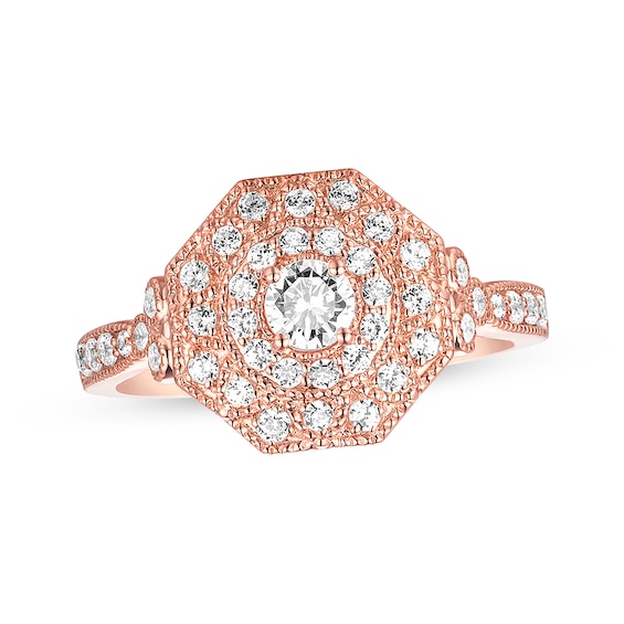 Previously Owned Diamond Engagement Ring 3/4 ct tw Round-cut 14K Rose Gold
