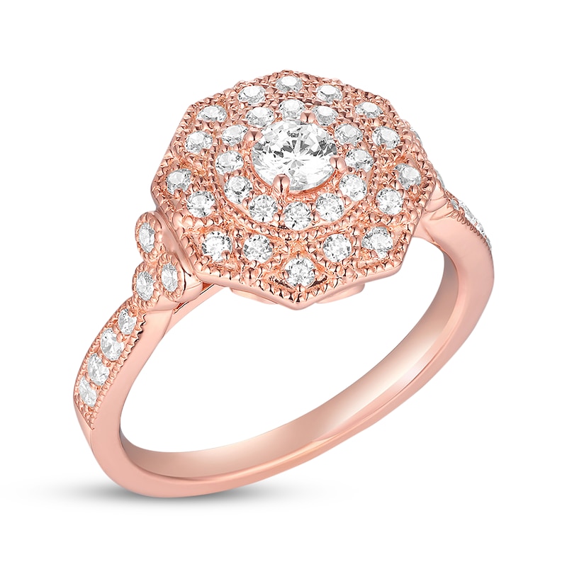 Main Image 2 of Previously Owned Diamond Engagement Ring 3/4 ct tw Round-cut 14K Rose Gold
