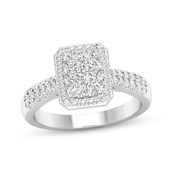 Previously Owned Diamond Engagement Ring 1/2 ct tw Round-cut 10K White Gold Size