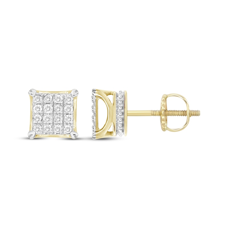 Main Image 3 of Previously Owned Men's Diamond Earrings 1/2 ct tw 10K Yellow Gold