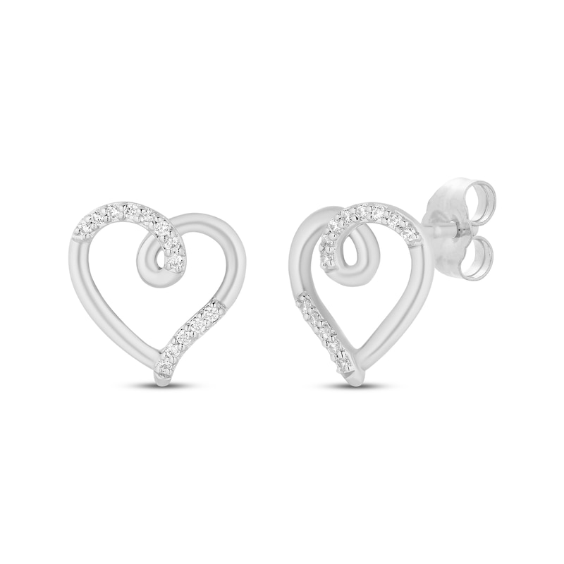 Main Image 3 of Previously Owned Hallmark Diamonds Swirling Hearts Gift Set 1/8 ct tw Sterling Silver 18&quot;