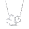 Thumbnail Image 1 of Previously Owned Diamond Double Heart Necklace 1/10 ct tw Round-cut Sterling Silver 18&quot;