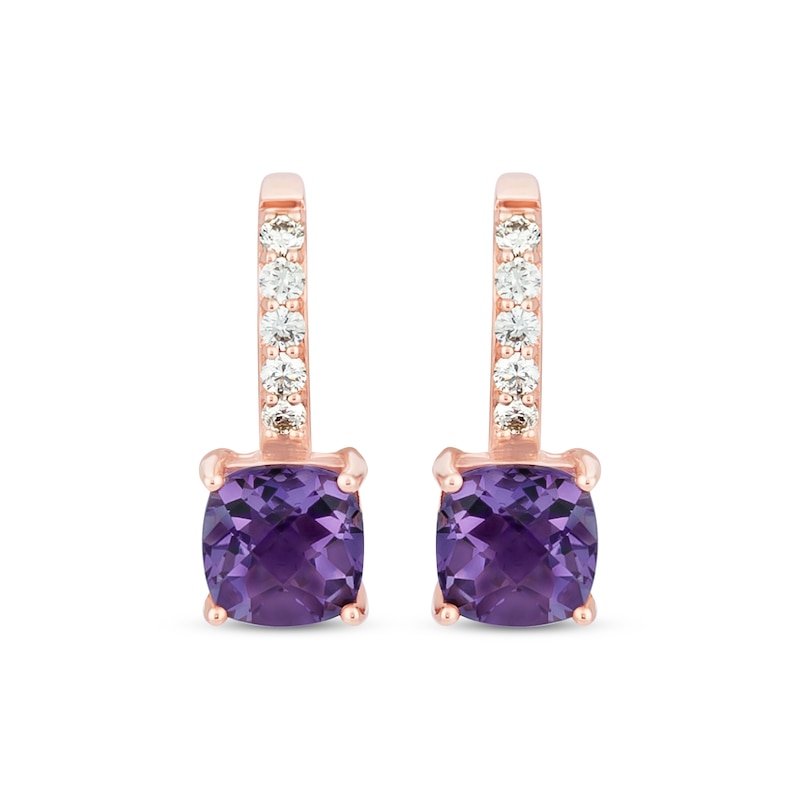 Main Image 2 of Previously Owned Le Vian Amethyst Earrings 1/6 ct tw Diamonds 14K Strawberry Gold