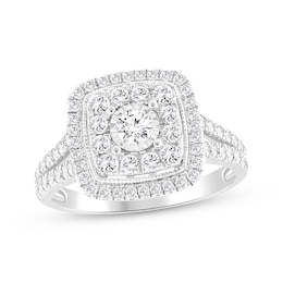 Previously Owned Multi-Diamond Engagement Ring 1 ct tw 10K White Gold