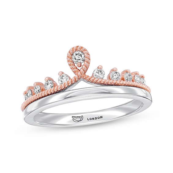 Previously Owned Emmy London Diamond Ring 1/4 ct tw Sterling Silver & 10K Rose Gold