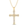 Thumbnail Image 1 of Previously Owned Men's Cross Necklace 1/2 ct tw Diamonds 10K Yellow Gold