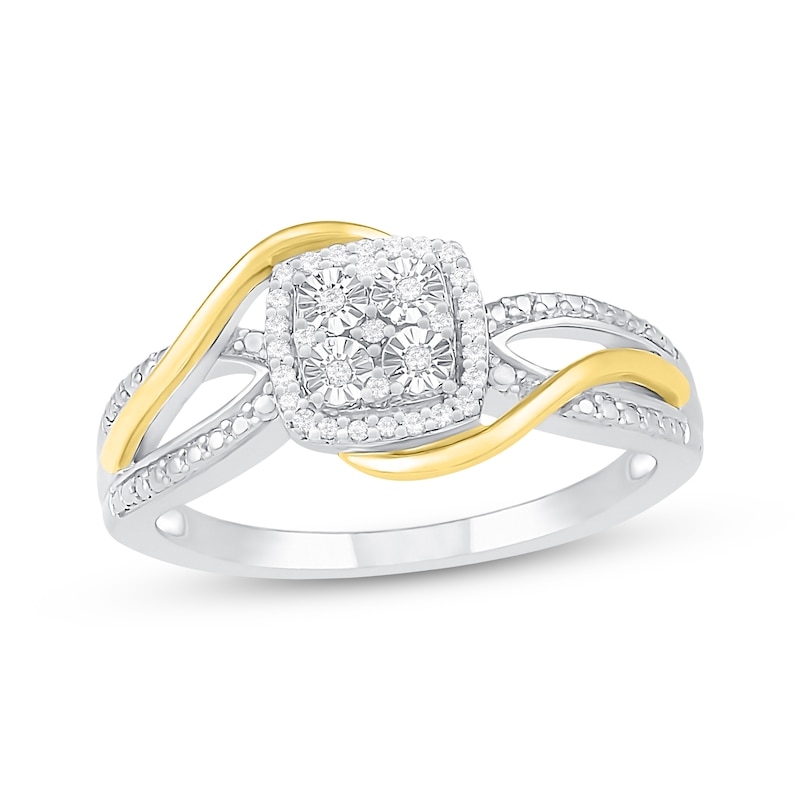 Main Image 1 of Previously Owned Diamond Promise Ring 1/15 ct tw Round-cut Sterling Silver & 10K Yellow Gold