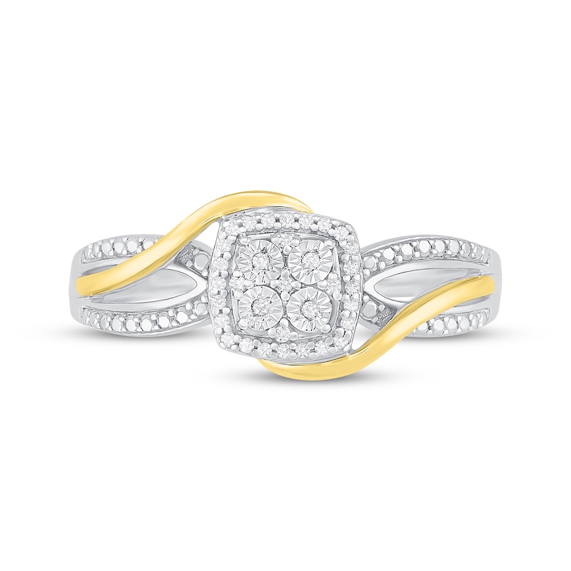 Main Image 2 of Previously Owned Diamond Promise Ring 1/15 ct tw Round-cut Sterling Silver & 10K Yellow Gold