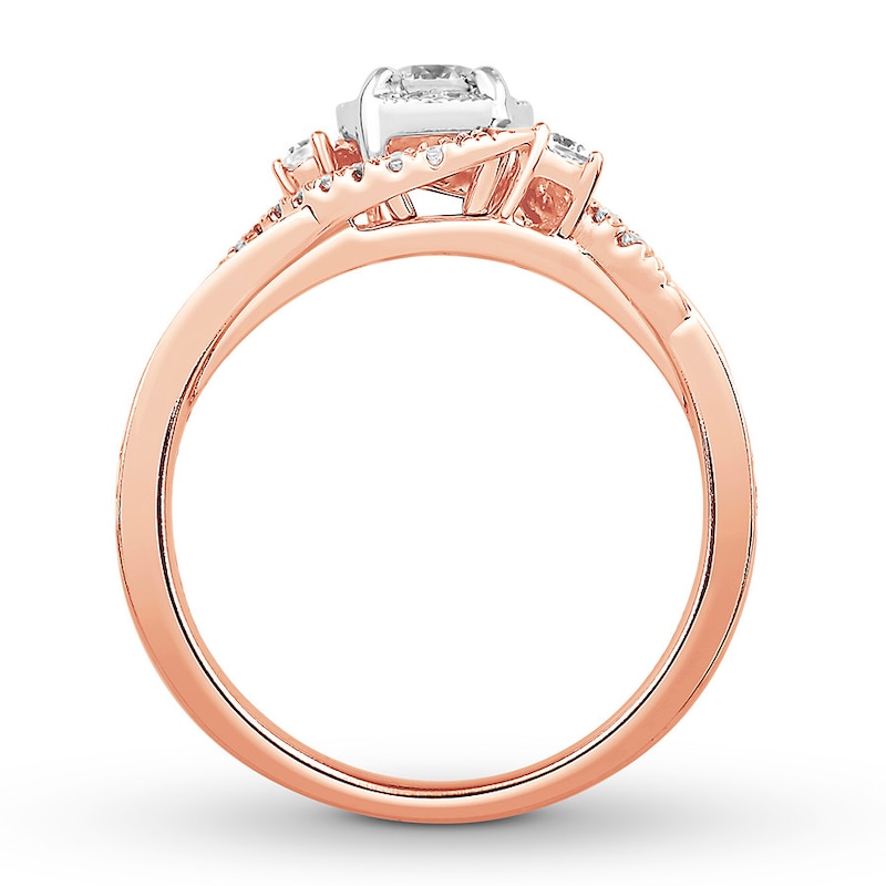 Main Image 2 of Previously Owned Diamond Engagement Ring 1/2 ct tw Round-cut 10K Two-Tone Gold