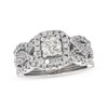 Thumbnail Image 1 of Previously Owned Round-Cut Diamond Bridal Set 1-1/6 ct tw 14K White Gold Size 5