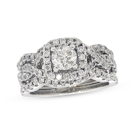Previously Owned Round-Cut Diamond Bridal Set 1-1/6 ct tw 14K White Gold Size 5
