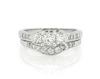 Thumbnail Image 1 of Previously Owned Princess-Cut Diamond Three-Stone Bridal Set 1-1/8 ct tw 14K White Gold Size 7