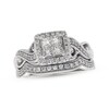 Thumbnail Image 1 of Previously Owned Princess-Cut Diamond Bridal Set 3/4 ct tw 14K White Gold Size 7.25