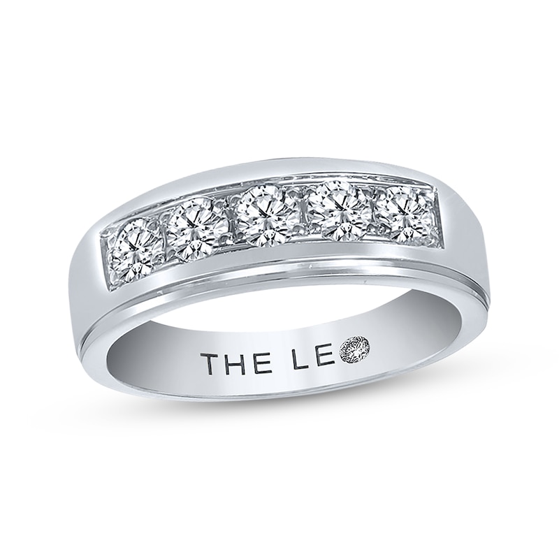Main Image 1 of Previously Owned Men's THE LEO Diamond Band 1 ct tw Round-cut 14K White Gold